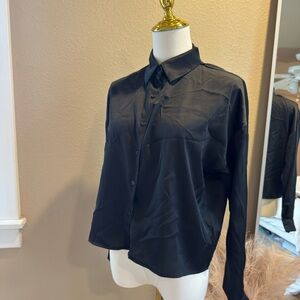 Elegant Black Women's Button-Up Top